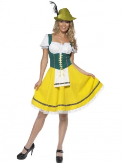Kostým Oktoberfest dámský - žlutý