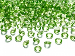 Světle zelené diamanty konfety