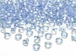 Světle modré diamanty konfety