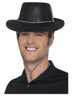 Černý kovbojský klobouk