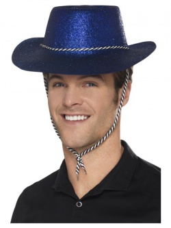 Modrý kovbojský klobouk