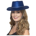 Modrý kovbojský klobouk