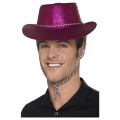 Tmavě růžový kovbojský klobouk