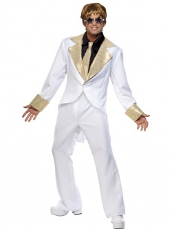 Kostým 70. léta - bílozlatý oblek
