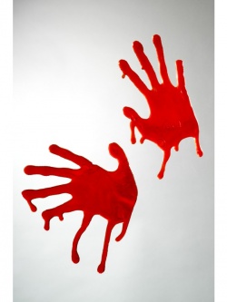 Krvavé ruce na sklo