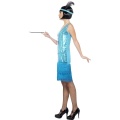 Kostým prohibice - modré třpytivé šaty