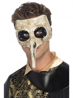 Benátská maska Nos - deluxe krémová