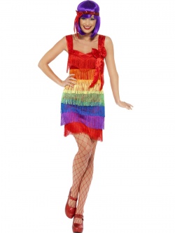 Kostým prohibice s třásněmi - multicolor