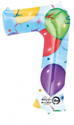 Fóliový balonek číslo 7 - barevný