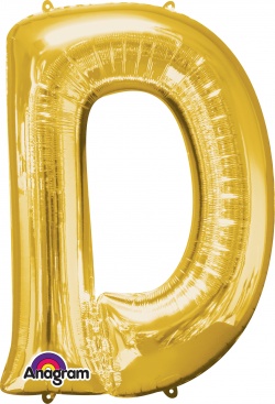 Balónek písmeno D - fóliový zlatý