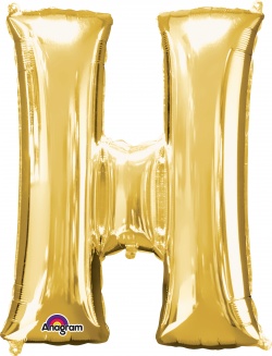 Balónek písmeno H - fóliový zlatý