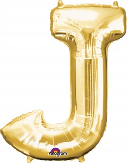 Balónek písmeno J - fóliový zlatý