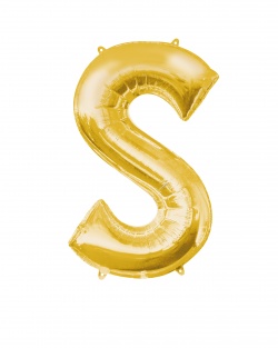 Balónek písmeno S - fóliový zlatý