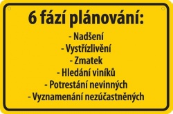 Vtipná cedulka: 6 fází plánování