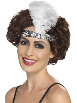 Čelenka Prohibice glitter - stříbrná