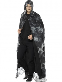 Potrhaný černo-šedý plášť