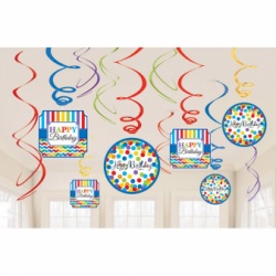 Girlanda Happy Birthday spirála