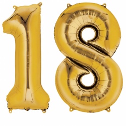 Zlatý fóliový balónek " 18 " sada