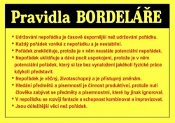 Vtipná cedulka - Pravidla Bordeláře