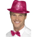 Růžový třpytivý glitter klobouk