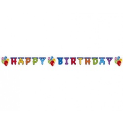 Pestrobarevná girlanda Happy Birthday