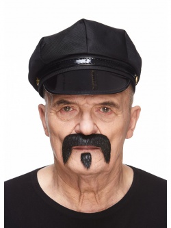 Černý knír s bradkou Motorkář