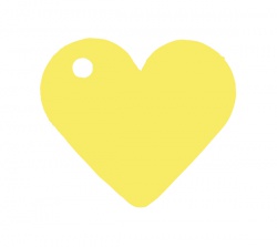 Žluté srdce - jmenovka sada