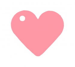 Růžové srdce - jmenovka sada