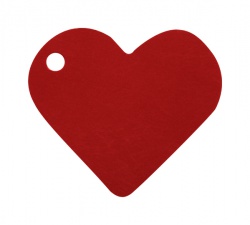 Červené srdce - jmenovka sada