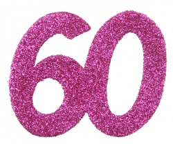 Glitrované růžové konfety 60