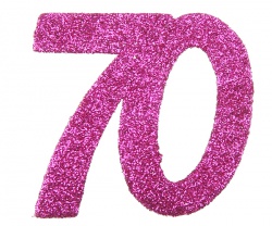 Glitrované růžové konfety 70