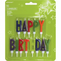 13 kusů svíček Happy Birthday
