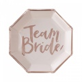 Růžovo-zlatý talířek Team Bride sada