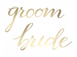 Zlaté visačky na židle Bride Groom