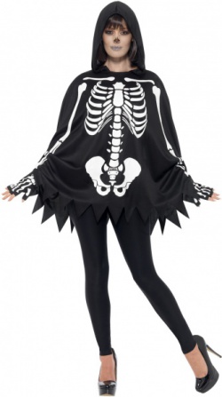 Unisex pončo Skeleton
