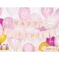 Světle růžová girlanda Happy Birthday