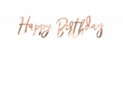 Girlanda Happy Birthday růžové zlato