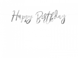 Stříbrná girlanda Happy Birthday