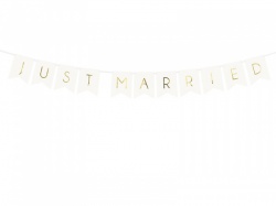 Bílá girlanda Just Married