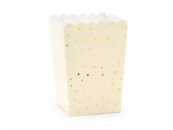 Boxík na popcorn zlaté puntíky sada