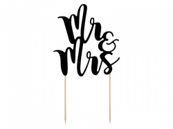 Černý dortový zápich Mr&Mrs