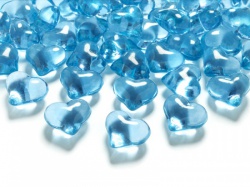 Krystalové konfety srdíčka tyrkysová
