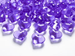Krystalové konfety srdíčka fialová