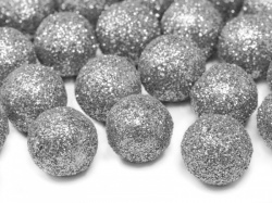 Stříbrné glitter koule II