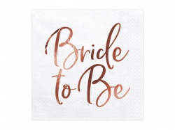 Bílé ubrousky Bride to be růžové zlato