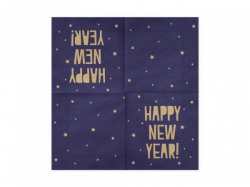Tmavě modré ubrousky Happy New Year