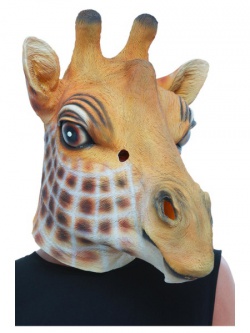 Celohlavová latexová maska Žirafa