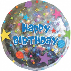 Fóliový balónek Happy Birthday Confetti 