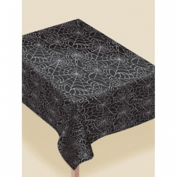 Černý ubrus s pavučinami