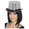Stříbrný glitter klobouk